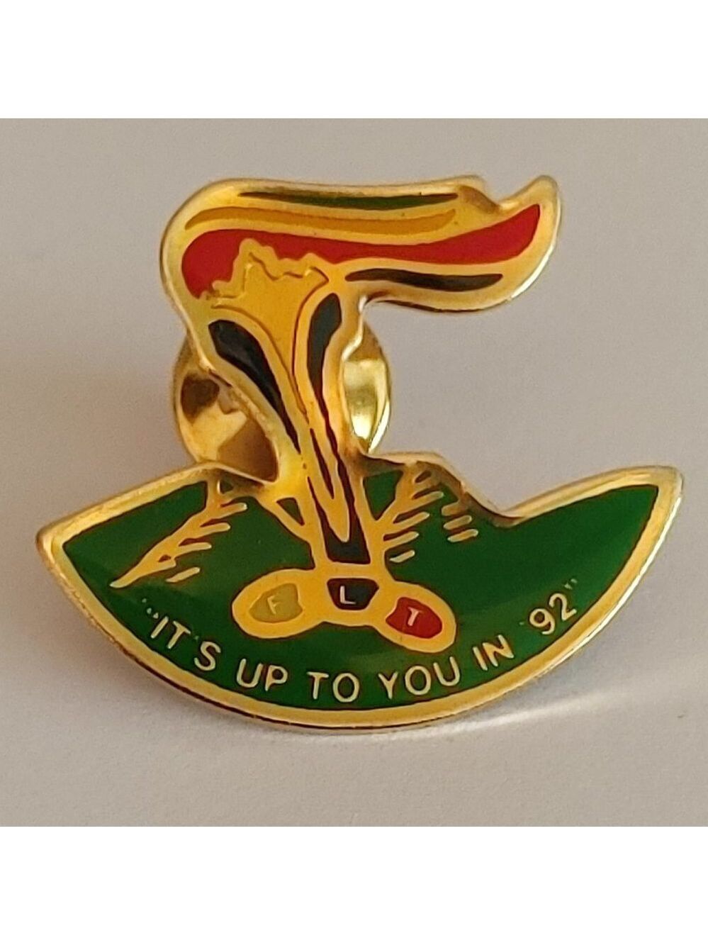 Vintage 1992 Summer Olympics Barcelona Olympic Torch Flame Pin Gold Tone
